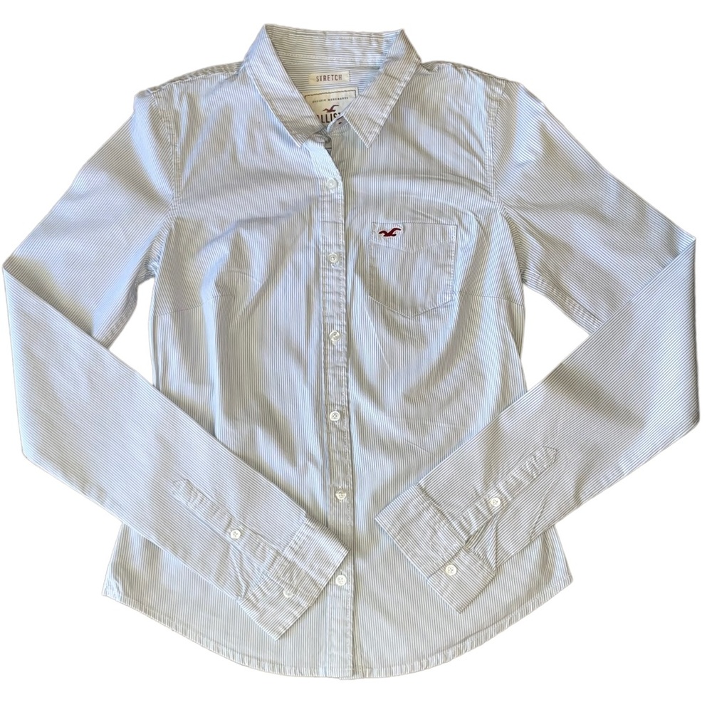 Hollister Stretch Oxford Shirt - Picture 7 of 14